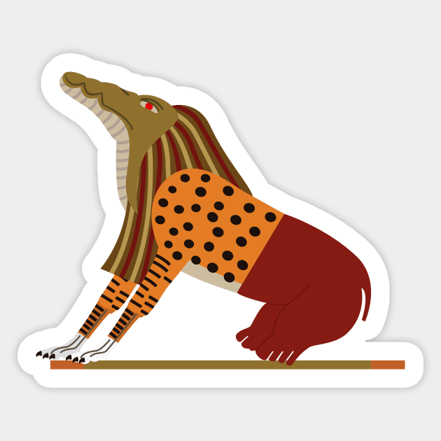 Ammit, Eater of Souls Sticker by ocelotlcalli